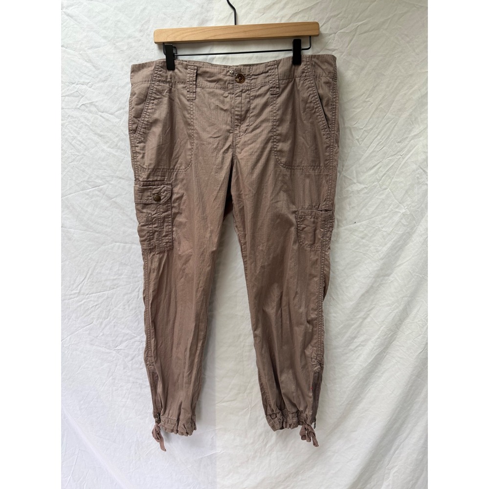 Hei Hei Anthropologie Womens Cargo Pants Mauve Brown Herringbone Size 12 Utility